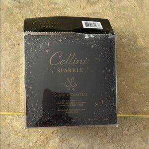 Cellini Gold  Sparkle  Coaster Set of 6 . In original box .